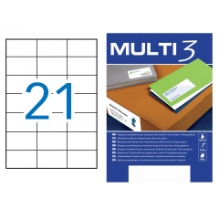 Lipnios etiketės 70 × 42,4 mm (A4, 21 etiketės lape) – Multi 3