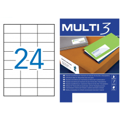 Lipnios etiketės 70 × 37 mm  (A4, 24 etiketės lape) – Multi 3