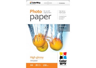 Foto popierius ColorWay High Glossy, A4, 230 g/m2, 50 lapų