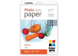 Foto popierius ColorWay MATT, A6, 190 g/m2, 50 lapų