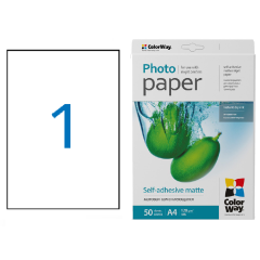 Lipnus popierius ColorWay photo paper matte A4, 120 g/m²  (1 etik.) 50 lapų