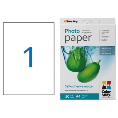 Lipnus popierius ColorWay photo paper matte A4, 120 g/m²  (1 etik.) 50 lapų