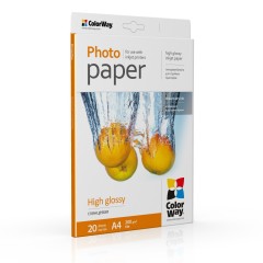 Foto popierius ColorWay High Glossy, A4, 200 g/m2, (20 lapų)