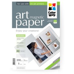 Magnetinis popierius ColorWay ART Matte Magnetic Photo Paper A4, 650 g/m²  (5 lapai)
