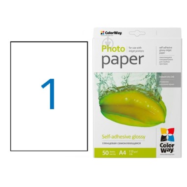 Lipdukas ColorWay Photo Paper Glossy A4, 115 g/m² (1 etik.) 50 lapų
