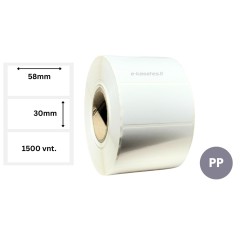 Lipnios etiketės 58x30mm (1500 vnt.) – PP Lipnios etiketės 58x30mm (1500 vnt.) – PP