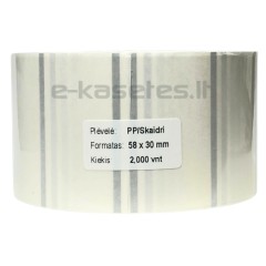 Lipnios etiketės 58x30mm. 2000 vnt (PP) Skaidrūs Lipnios etiketės 58x30mm. 2000 vnt (PP) Skaidrūs