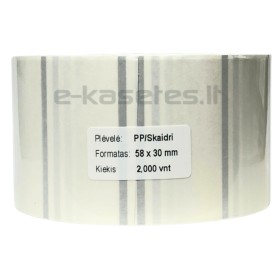 Lipnios etiketės 58x30mm. 2000 vnt (PP) Skaidrūs
