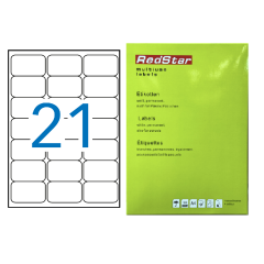 Lipnus popierius 63,5 × 38,1 mm (A4, 21 etiketės lape) – RedStar