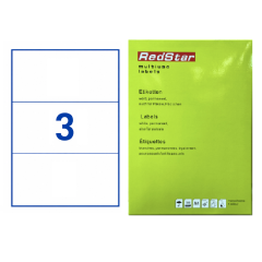 Lipnios etiketės 210 × 99 mm (A4, 3 etiketės lape) – RedStar