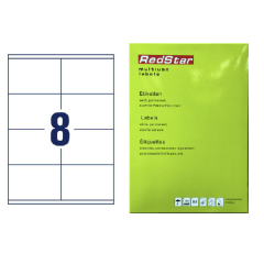 Lipnios etiketės 105 × 70 mm (A4, 8 etiketės lape) – RedStar