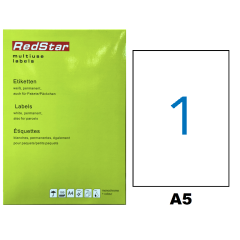 Lipnios etiketės 205 × 243 mm (A5, 1 etiketės lape) – RedStar