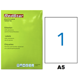 Lipnios etiketės 205 × 243 mm (A5, 1 etiketės lape) – RedStar