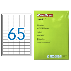 Lipnios etiketës 38,1 x 21,2 mm (A4, 65 etiketės lape)  – RedStar