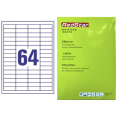 Lipnios etiketës 48,3 × 16,9 mm (A4, 64 etiketės lape) – RedStar