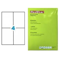 Lipnios etiketės 105 × 148 mm (A4, 4 etiketės lape) – RedStar