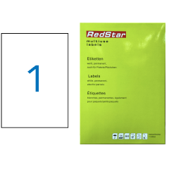Lipnios etiketės 210 × 297 mm (A4, 1 etiketės lape) – RedStar