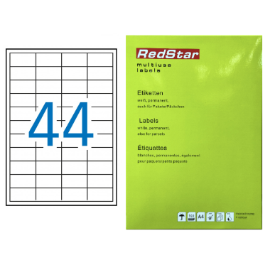 Lipnus popierius 48,5 × 25,4 mm (A4, 44 etiketės lape) – RedStar