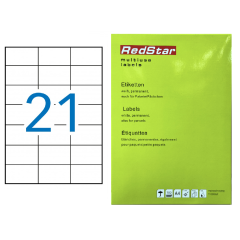 Lipnus popierius 70,0 x 42,4 mm (A4, 21 etiketė lape) – RedStar