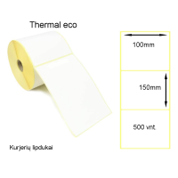 Lipnios Termo etiketės 100x150mm. 500 vnt (Thermal ECO)