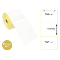Lipnios termo etiketės 100x150mm, balta (500 vnt.) – Thermal ECO
