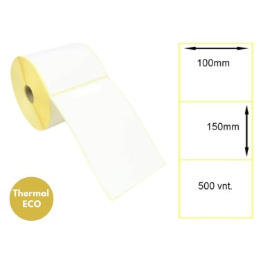Lipnios Termo etiketės 100x150mm. 500 vnt (Thermal ECO) Lipnios Termo etiketės 100x150mm. 500 vnt (Thermal ECO)