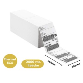 Lipnios termo etiketės 102x152mm (2000 vnt.) – Thermal ECO
