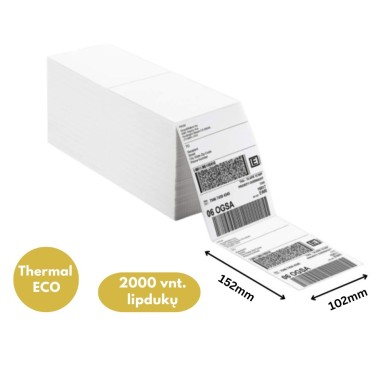 Lipnios termo etiketės 102x152mm (BOX 2000 vnt.) – Thermal ECO