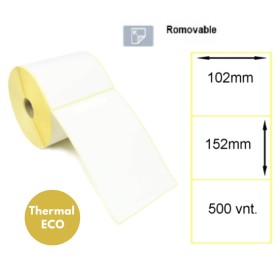 Lipnios termo etiketės 102x152mm (300 vnt.) – Thermal TOP, nuimami