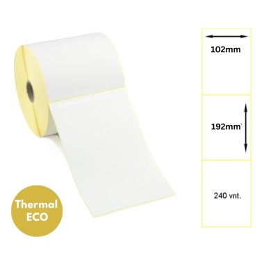 Lipnios Termo etiketės 102x192mm. 240 vnt Balti (Thermal ECO)