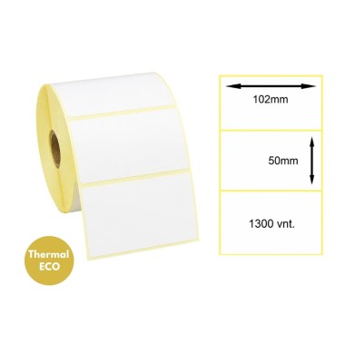 Lipnios termo etiketės 102x50 mm (1300 vnt.) – Thermal ECO