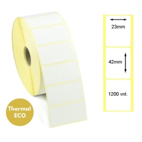 Lipnios termo etiketės 23x42mm (1200 vnt.) – Thermal ECO