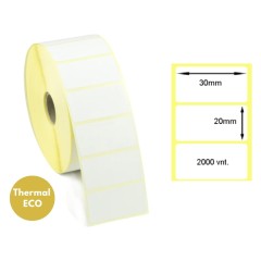 Lipnios termo etiketės 30x20mm (2000 vnt.) – Thermal ECO
