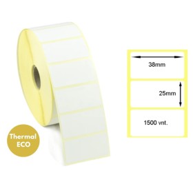 Lipnios termo etiketės 38x25mm (1500 vnt.) – Thermal ECO