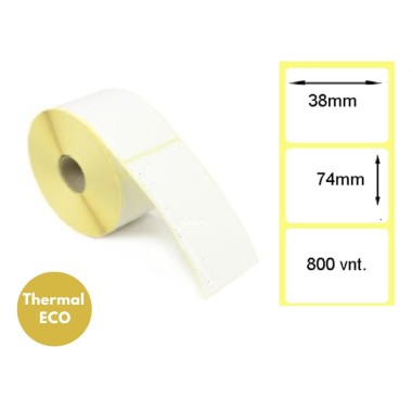 Lipnios termo etiketės 38x74mm (800 vnt.) – Thermal ECO