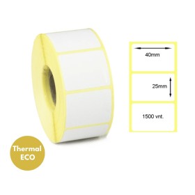 Lipnios termo etiketės 40x25mm (1500 vnt.) – Thermal ECO