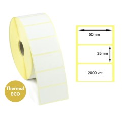 Lipnios termo etiketės 50x25mm (2000 vnt.) – Thermal ECO