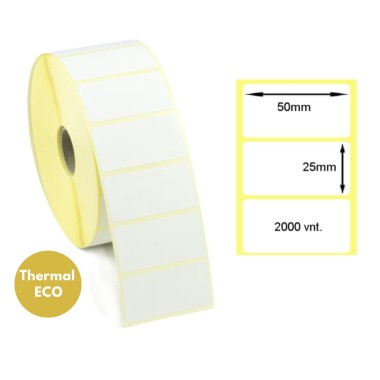 Lipnios termo etiketės 50x25mm (2000 vnt.) – Thermal ECO
