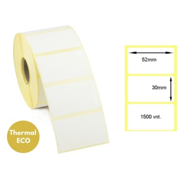 Lipnios termo etiketės 52x30mm (1500 vnt.) – Thermal ECO