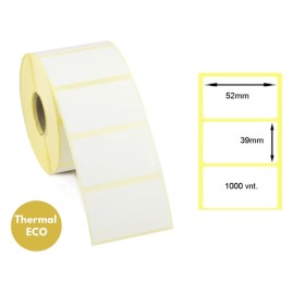 Lipnios termo etiketės 52x39mm (1000 vnt.) – Thermal ECO