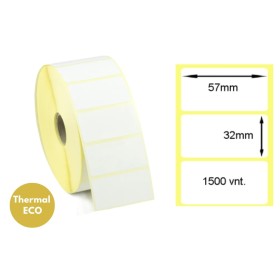 Lipnios termo etiketės 57x32mm (1500 vnt.) – Thermal ECO