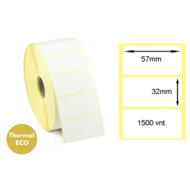 Lipnios termo etiketės 57x32mm (1500 vnt.) – Thermal ECO