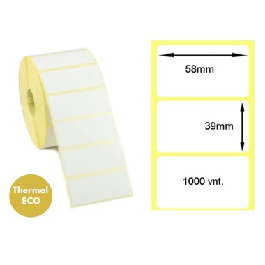 Lipnios termo etiketės 58x39mm (1000 vnt.) – Thermal ECO