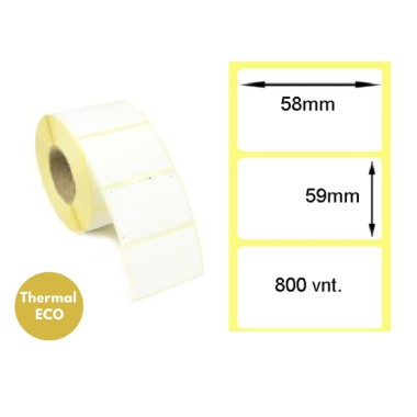 Lipnios termo etiketės 58x59mm (800 vnt.) – Thermal ECO