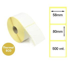 Lipnios termo etiketės 58x80mm (500 vnt.) – Thermal ECO