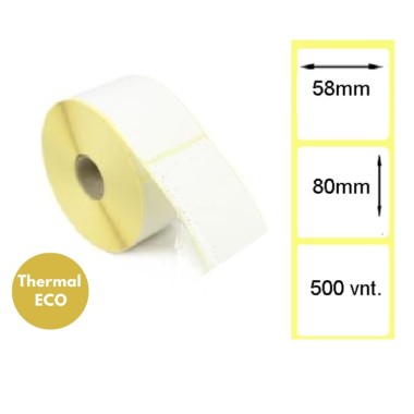 Lipnios termo etiketės 58x80mm (500 vnt.) – Thermal ECO