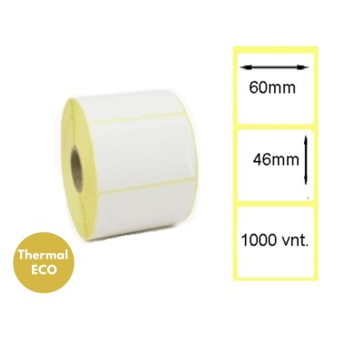 Lipnios termo etiketės 60x46mm (1000 vnt.) – Thermal ECO