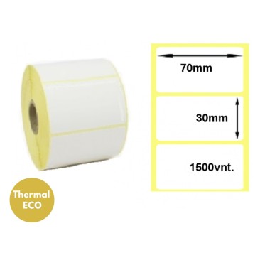 Lipnios termo etiketės 70x30mm (1500 vnt.) – Thermal ECO