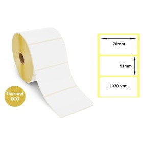 Lipnios termo etiketės 76x51mm (1370 vnt.) – Thermal ECO