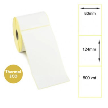 Lipnios termo etiketės 80x124mm (500 vnt.) – Thermal ECO